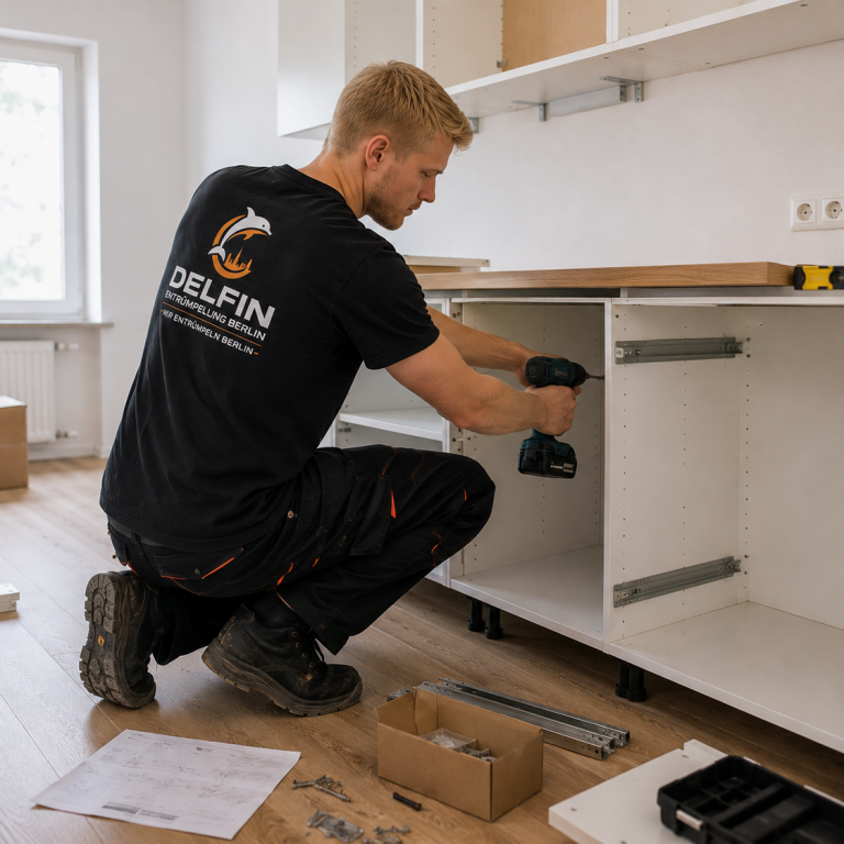 Montage von Küchenmöbeln in einer neuen Wohnung